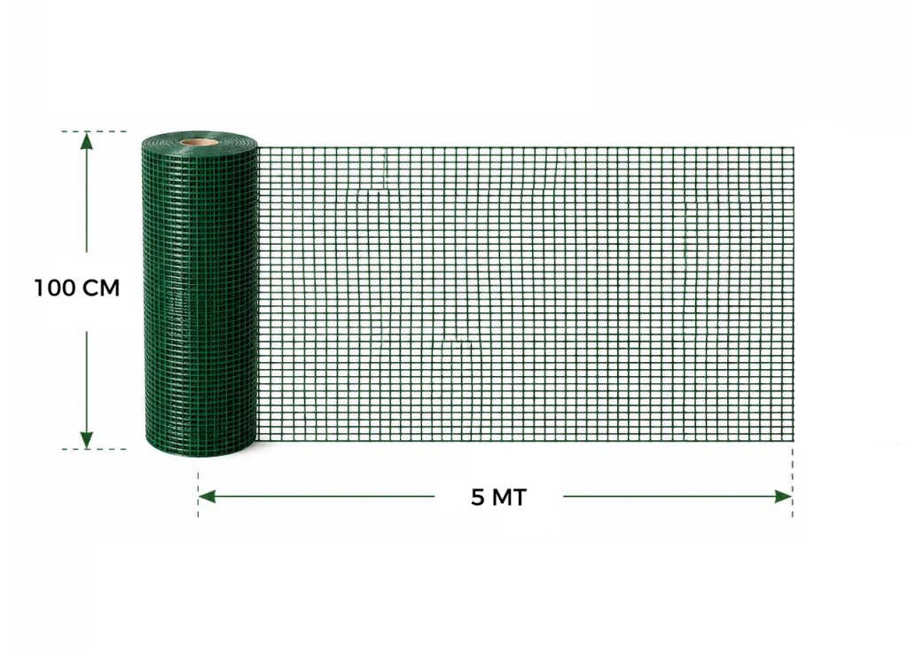 Rotolo Rete Metallica Outdoor Da Esterno Per Recinzioni Elettrosaldata Verde - 1x5mt-10x10mm - Verde - Image 6
