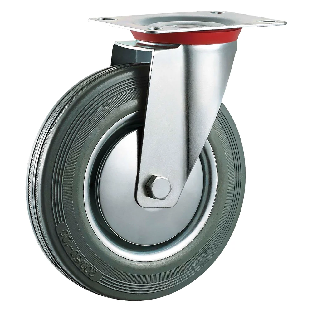 RUOTA PER CARRELLI ART. 80 ÃE¸ mm 125 - piastra mm 105 x 85 - capacitÃE kg 80  - UNIKO