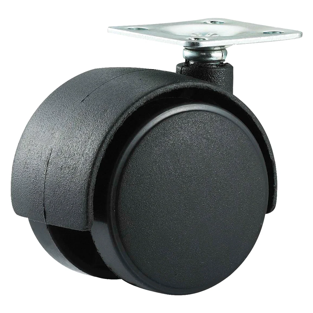RUOTA PER MOBILI DOPPIA ÃE¸ 50 - piastra mm 38 x 38 - capacitÃE kg 30 - pz 2 BL - UNIKO