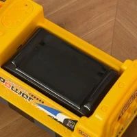 Ruspa Giocattolo 2 in 1 con Escavatore e Mordente, Vano Nascosto, Gioco Cavalcabile Bambini 2-3 Anni, 90x28x58cm, Giallo - Image 8