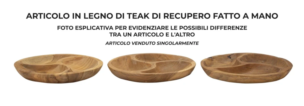 S/TASCHE 3 PARTI IN TEAK RIC. CM Ø 25,5X3  (PEZZI UNICI - NON RIP. IN SERIE) - Image 6