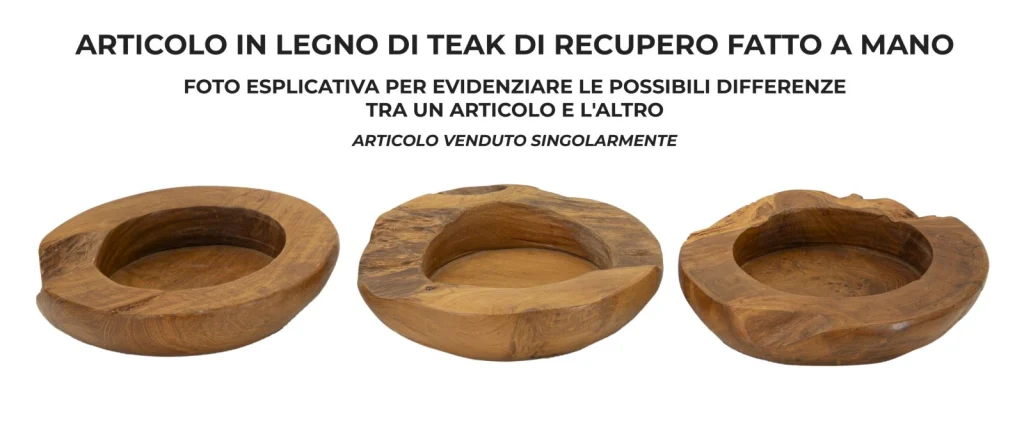 S/TASCHE ERUSI IN TEAK RIC. CM Ø 20X6  (PEZZI UNICI - NON RIP. IN SERIE) - Image 6