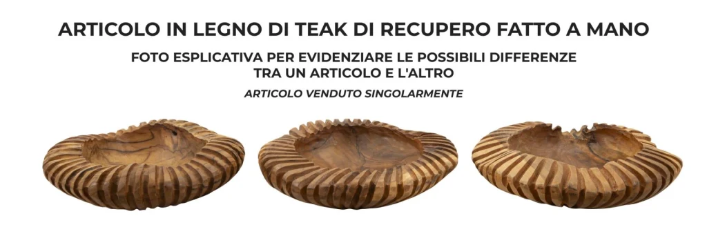 S/TASCHE GERIS IN TEAK RICICLATO CM Ø 35X7 (PEZZI UNICI - NON RIP. IN SERIE) - Image 6