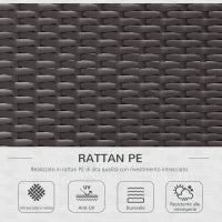 Salotto da Giardino in Rattan da 7 Pezzi con Tavolino e Divano Modulabile con Cuscini, Crema - Image 4