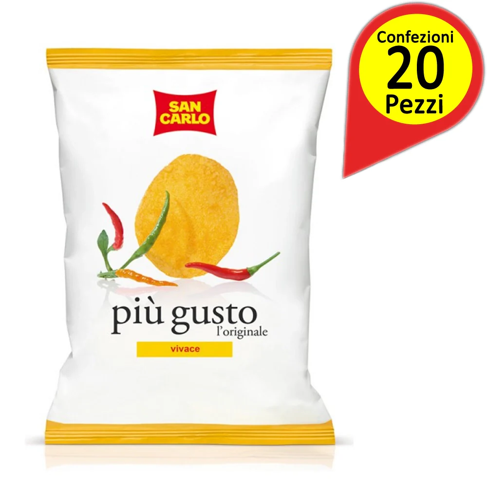 San carlo patatine più gusto confezione da 20 pacchi da 50 grammi ciascuno