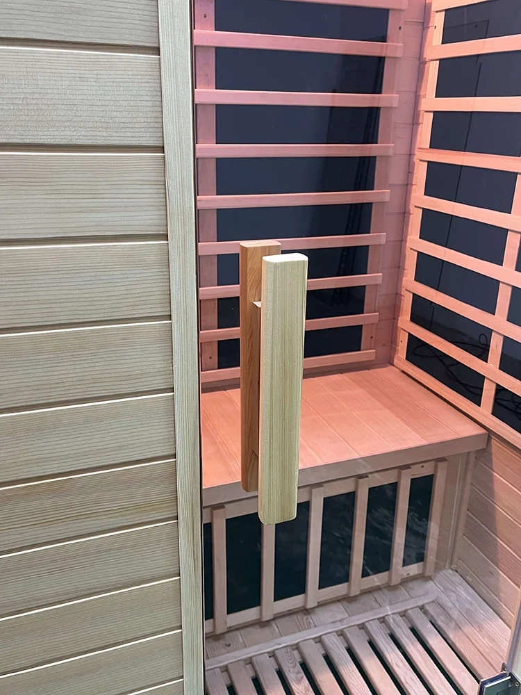 Sauna ad infrarossi 97x120 cm H188 in legno Hemlock con radio integrata | Oulu - Image 8