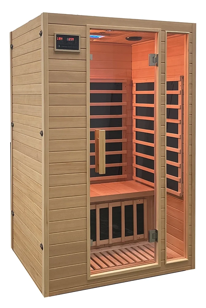 Sauna ad infrarossi 97x120 cm H188 in legno Hemlock con radio integrata | Oulu - Image 9