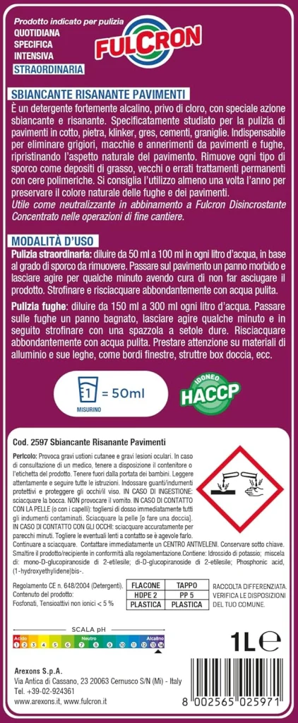 SBIANCANTE RISANANTE PER PAVIMENTI 'FULCRON' lt. 1- 6 pezzi  - AREXONS - Image 3