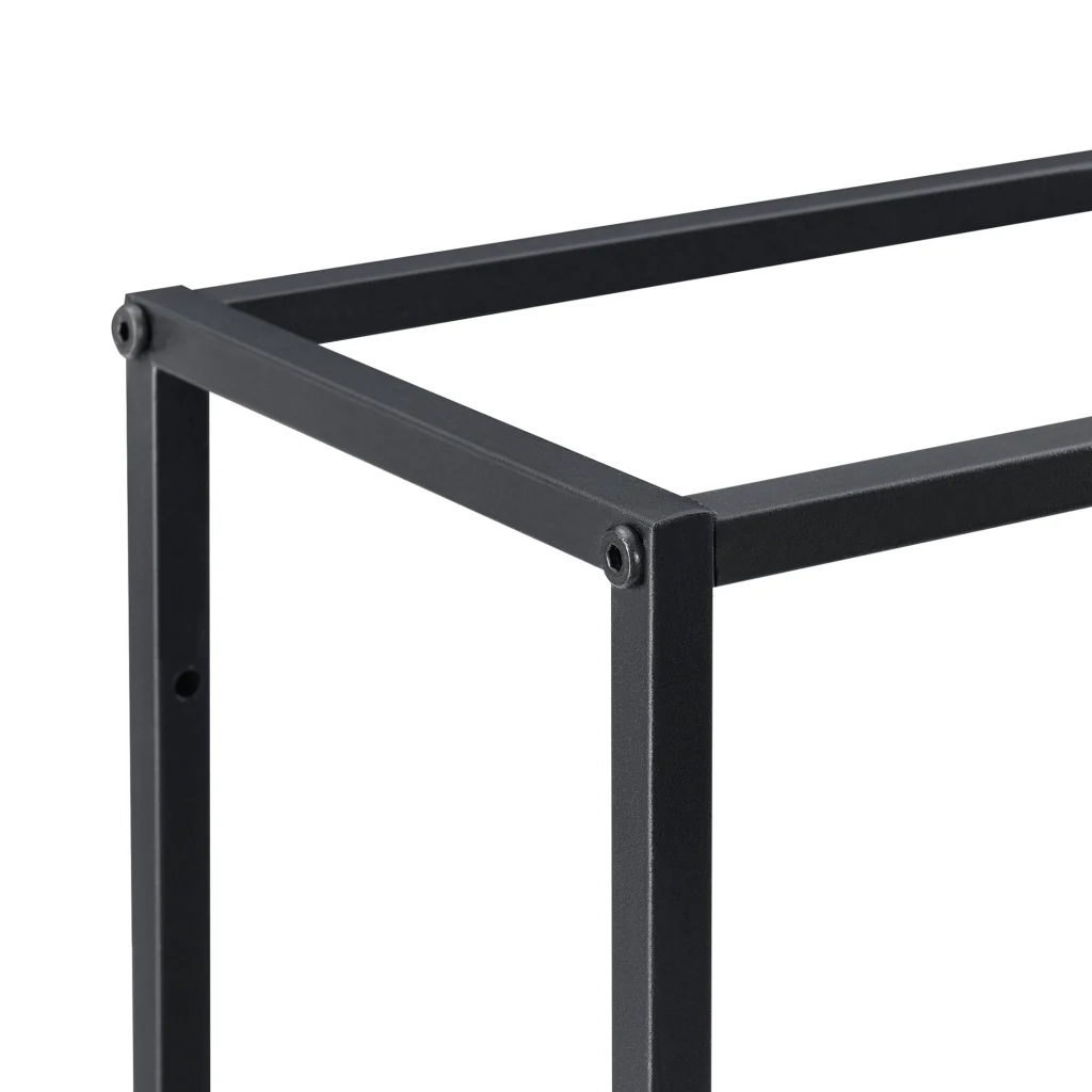 Scaffale da Parete Jelsa in Ferro Libreria Sospesa con 9 Scomparti 130x18x110 cm Nero [en.casa] - Image 6