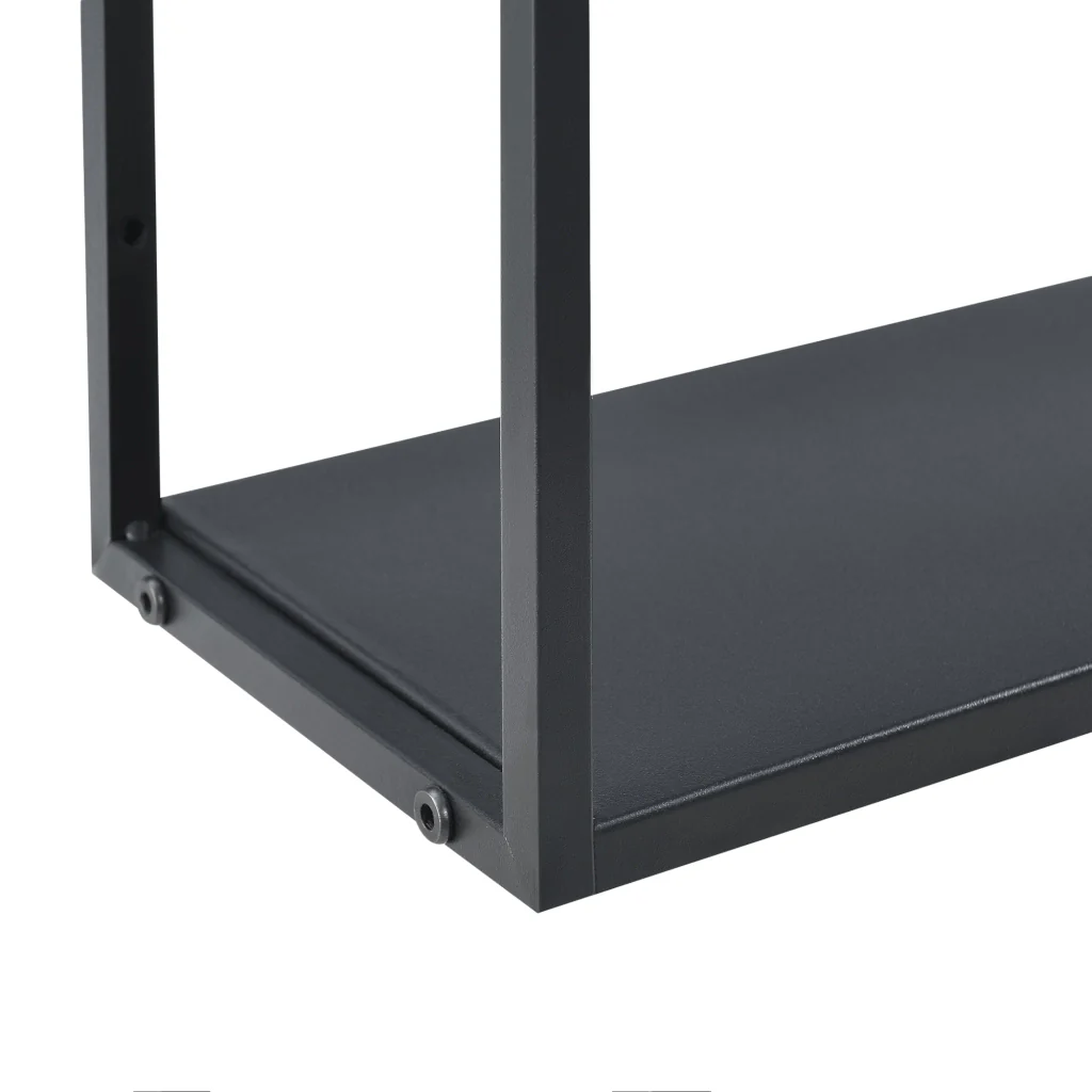 Scaffale da Parete Jelsa in Ferro Libreria Sospesa con 9 Scomparti 130x18x110 cm Nero [en.casa] - Image 8