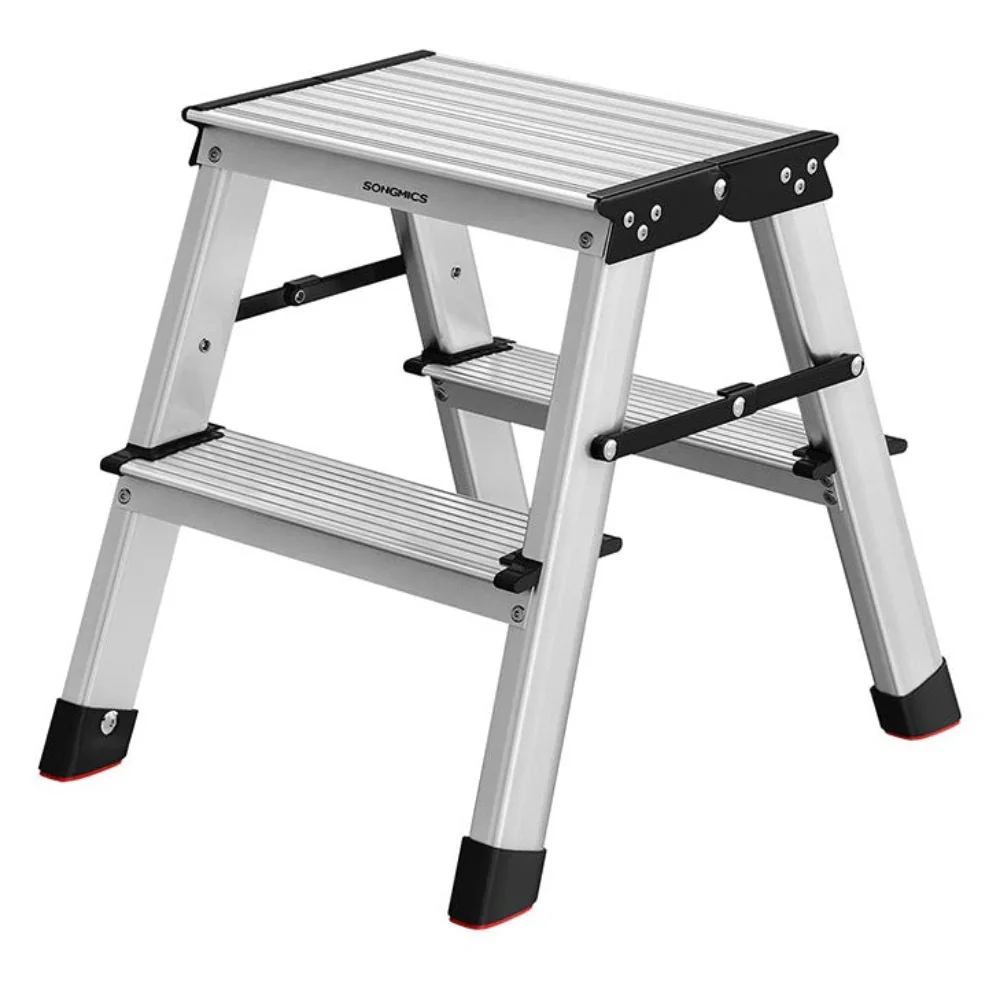 Scala domestica pieghevole sgabello a 3 gradini in alluminio antiscivolo portata 150 kg conforme alla norma 12_0005326