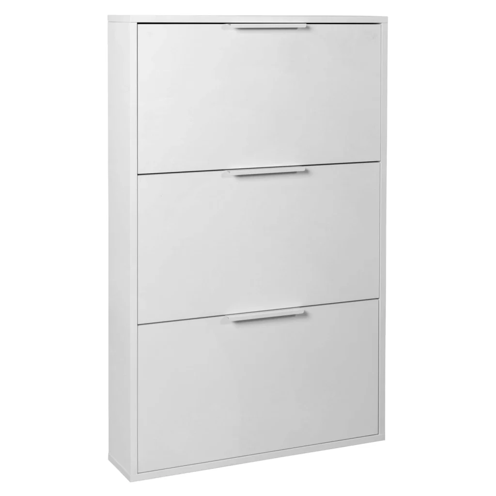 SCARPIERA 3 RIBALTE SINGOLE LINEA 'MEGARA' cm. 15 x 65 x h.105 - bianca  - COMPOSAD