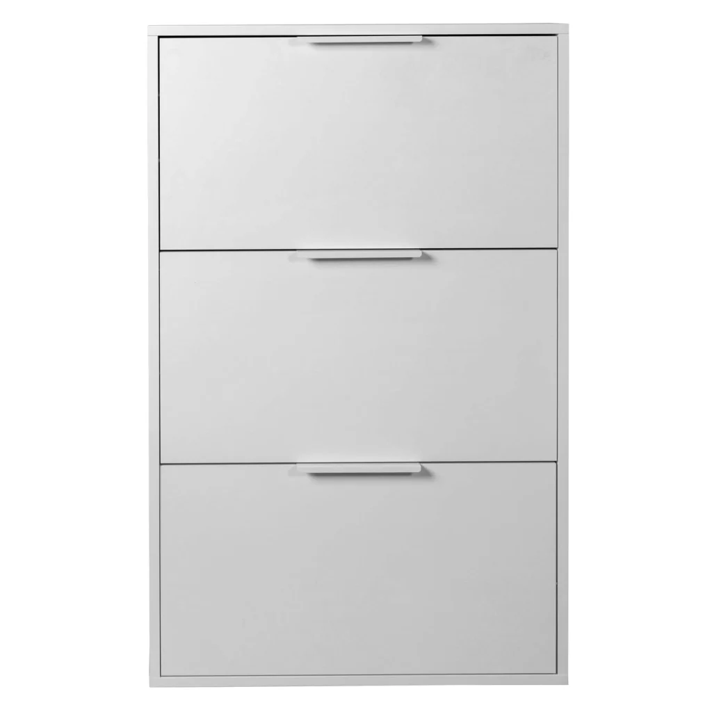 SCARPIERA 3 RIBALTE SINGOLE LINEA 'MEGARA' cm. 15 x 65 x h.105 - bianca  - COMPOSAD - Image 2
