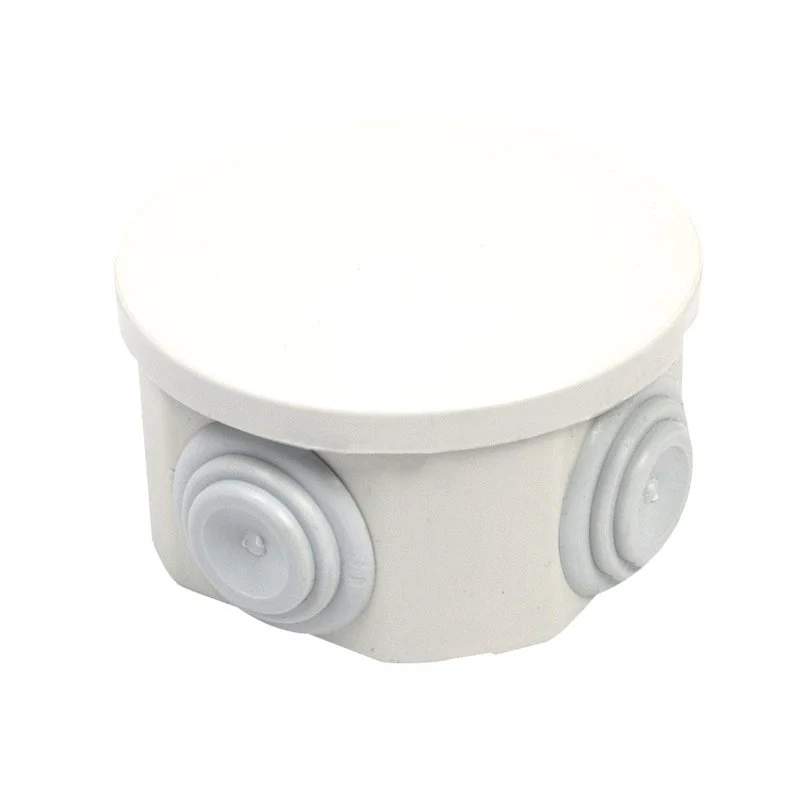 Scatola Di Derivazione Da Parete Stagna IP44 Con 4 Uscite Passacavi Tonda D65X35mm Coperchio A Pressione - Image 2