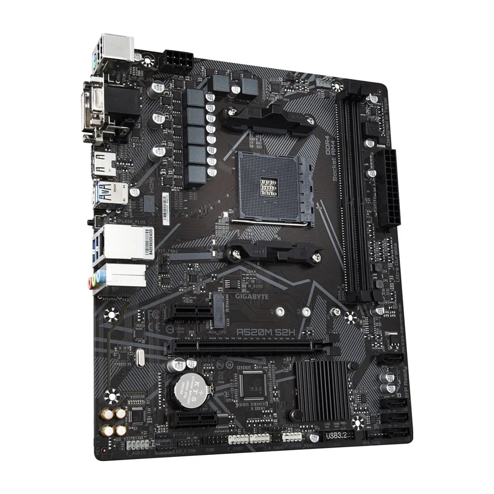 Scheda madre GIGABYTE A520M S2H - Supporta CPU AMD Ryzen 5000 Series AM4, VRM digitale puro 4+3 fasi, fino a 5100MHz DDR4 (OC), M.2 PCIe 3.0 x4, LAN GbE, USB 3.2 Gen 1 - Image 5