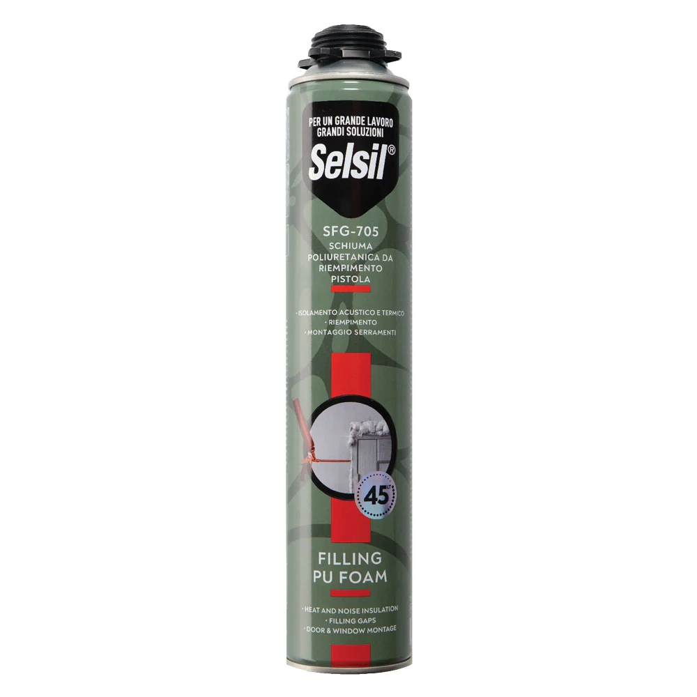 SCHIUMA POLIURETANICA 'SFG-SFM' 'SFG-705' ml 750 - per pistola- 12 pezzi  - SELSIL