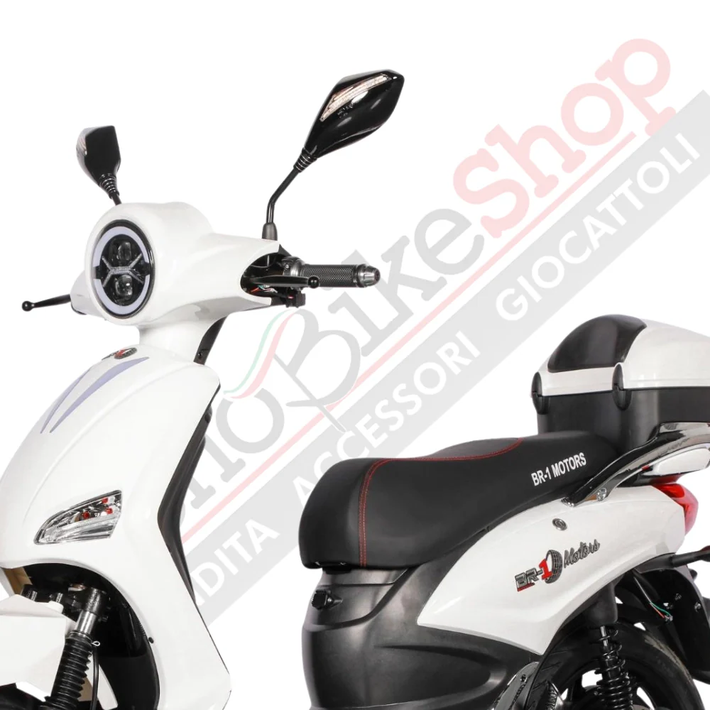 Scooter Elettrico BR-1 Sport 20Ah 48V Batteria a Piombo - Immatricolabile-Bianco - Image 3