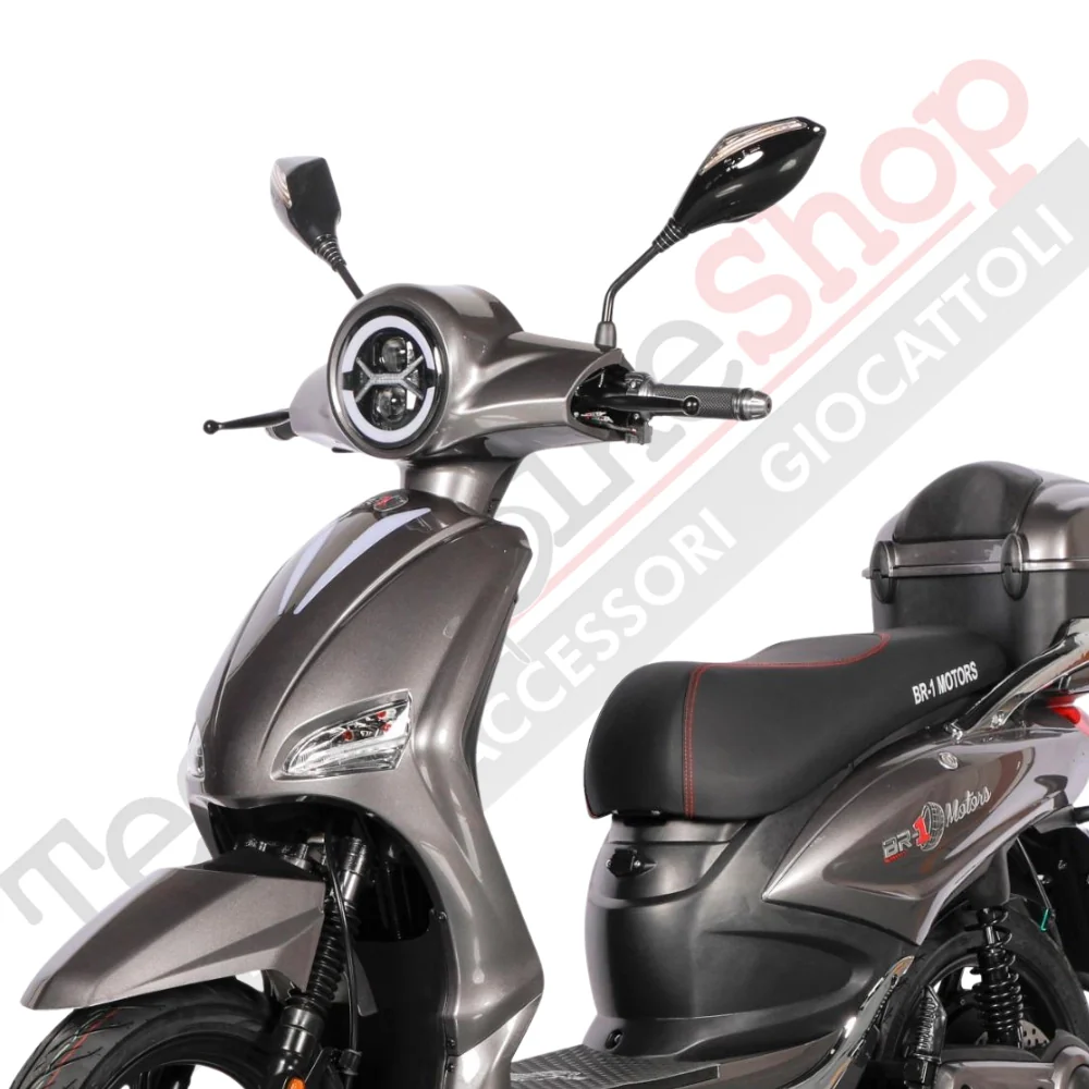 Scooter Elettrico BR-1 Sport 20Ah 48V Batteria a Piombo - Immatricolabile-Grigio - Image 3