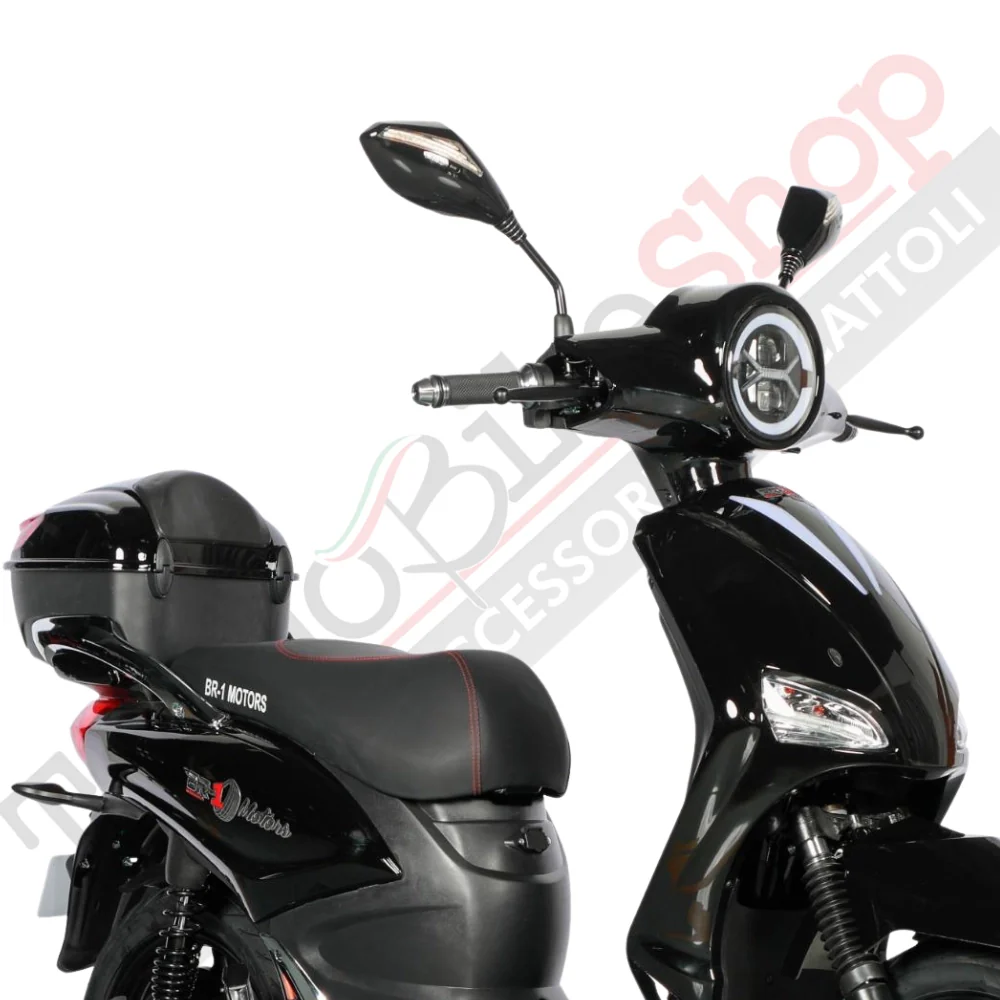Scooter Elettrico BR-1 Sport 20Ah 48V Batteria a Piombo - Immatricolabile- Nero Lucido - Image 3