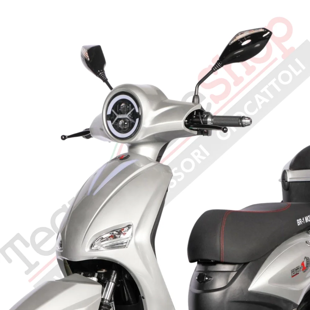 Scooter Elettrico BR-1 Sport 20Ah 48V Batteria a Piombo - Immatricolabile-Silver/Grigio Metallizzato - Image 3