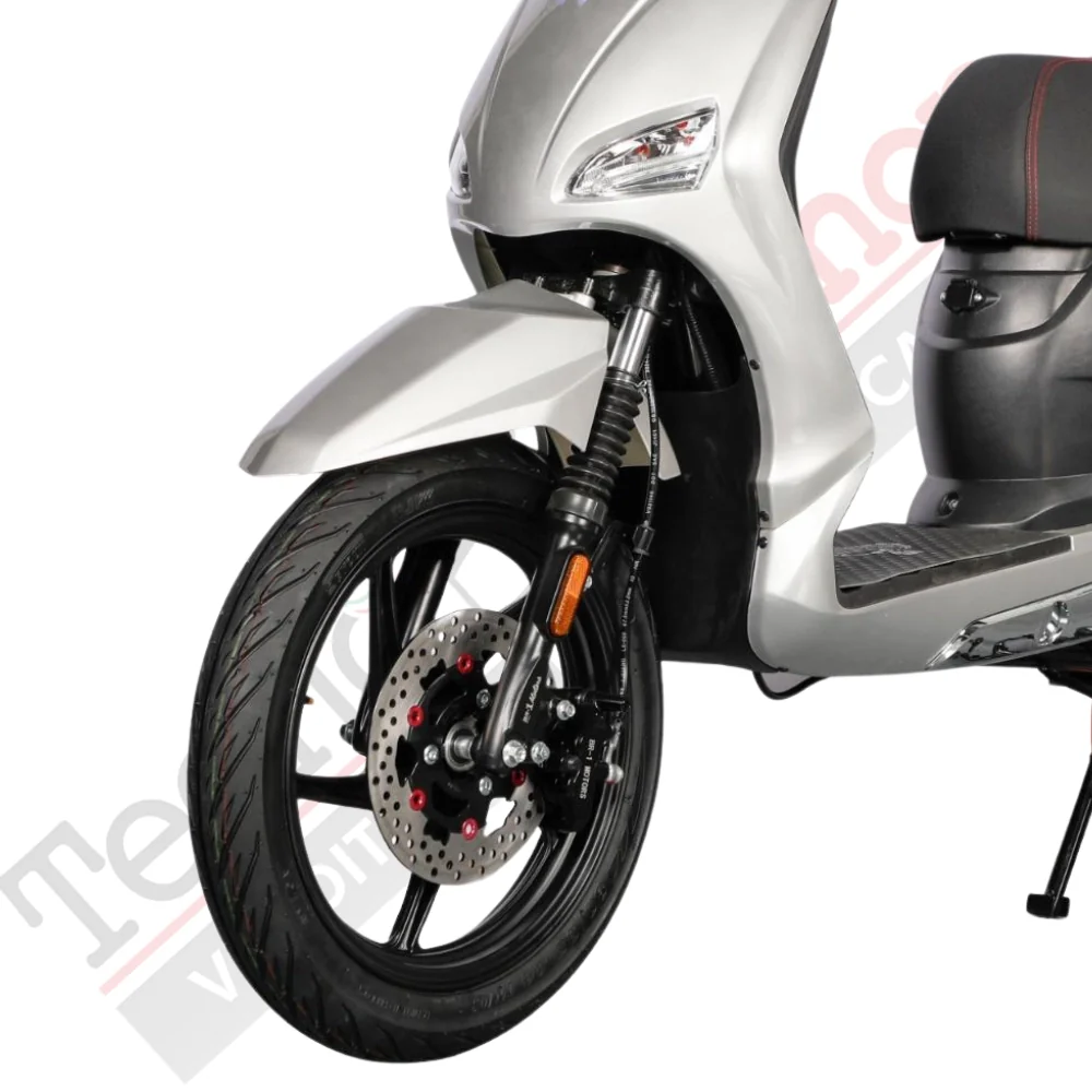 Scooter Elettrico BR-1 Sport 20Ah 48V Batteria a Piombo - Immatricolabile-Silver/Grigio Metallizzato - Image 4