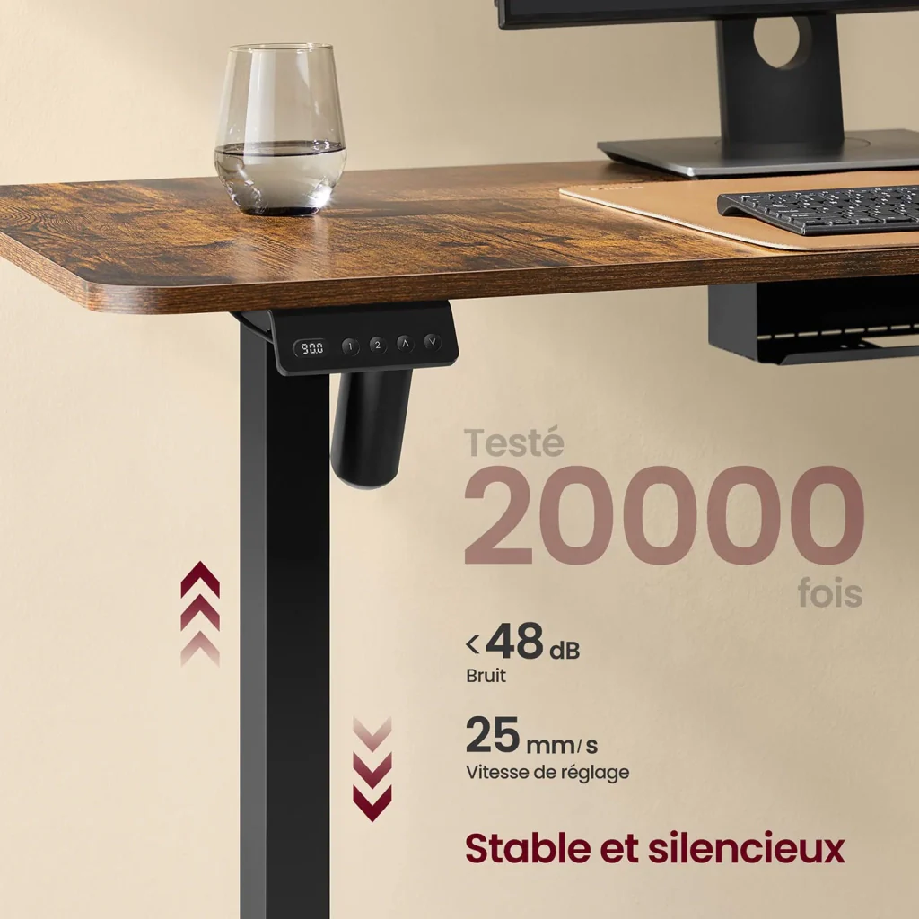 Scrivania angolare elettrica regolabile in altezza 140 x 160 cm con multipresa funzione memory 2 impostazioni di altezza per lavoro a distanza marrone 12_0004614 - Image 2