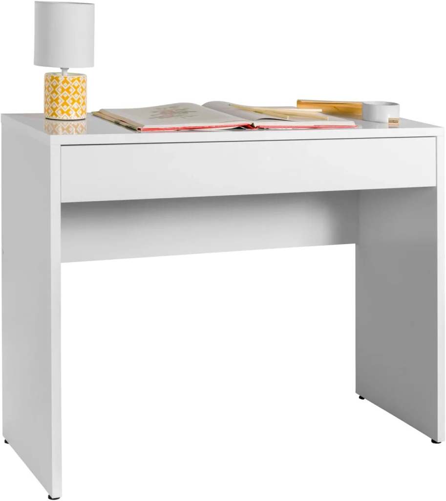 SCRIVANIA CON CASSETTO LINEA 'ESPRESSO' cm. 100 x 40,5 x h.81,4 - laccato bianco  - COMPOSAD