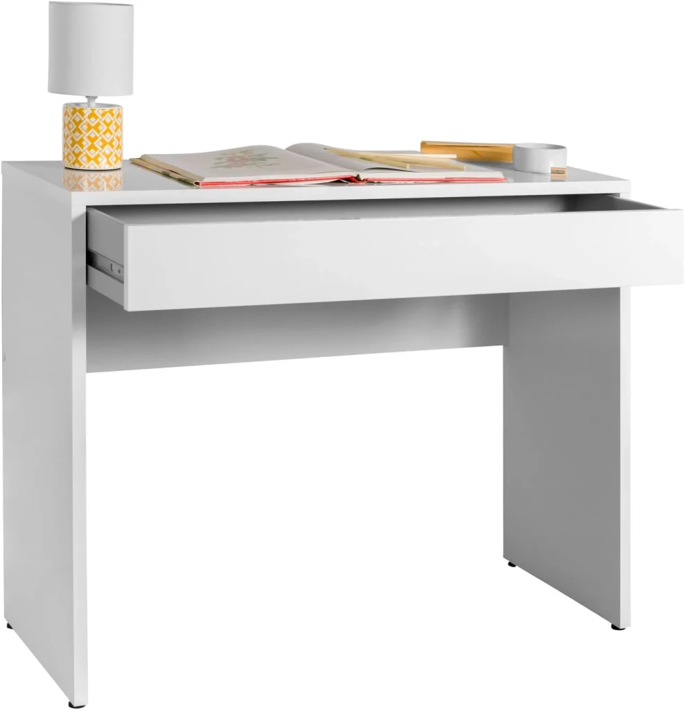 SCRIVANIA CON CASSETTO LINEA 'ESPRESSO' cm. 100 x 40,5 x h.81,4 - laccato bianco  - COMPOSAD - Image 5