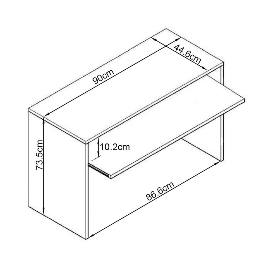 Scrivania con porta tastiera in Legno Composito cm 90x79x45 - ROD - Image 4