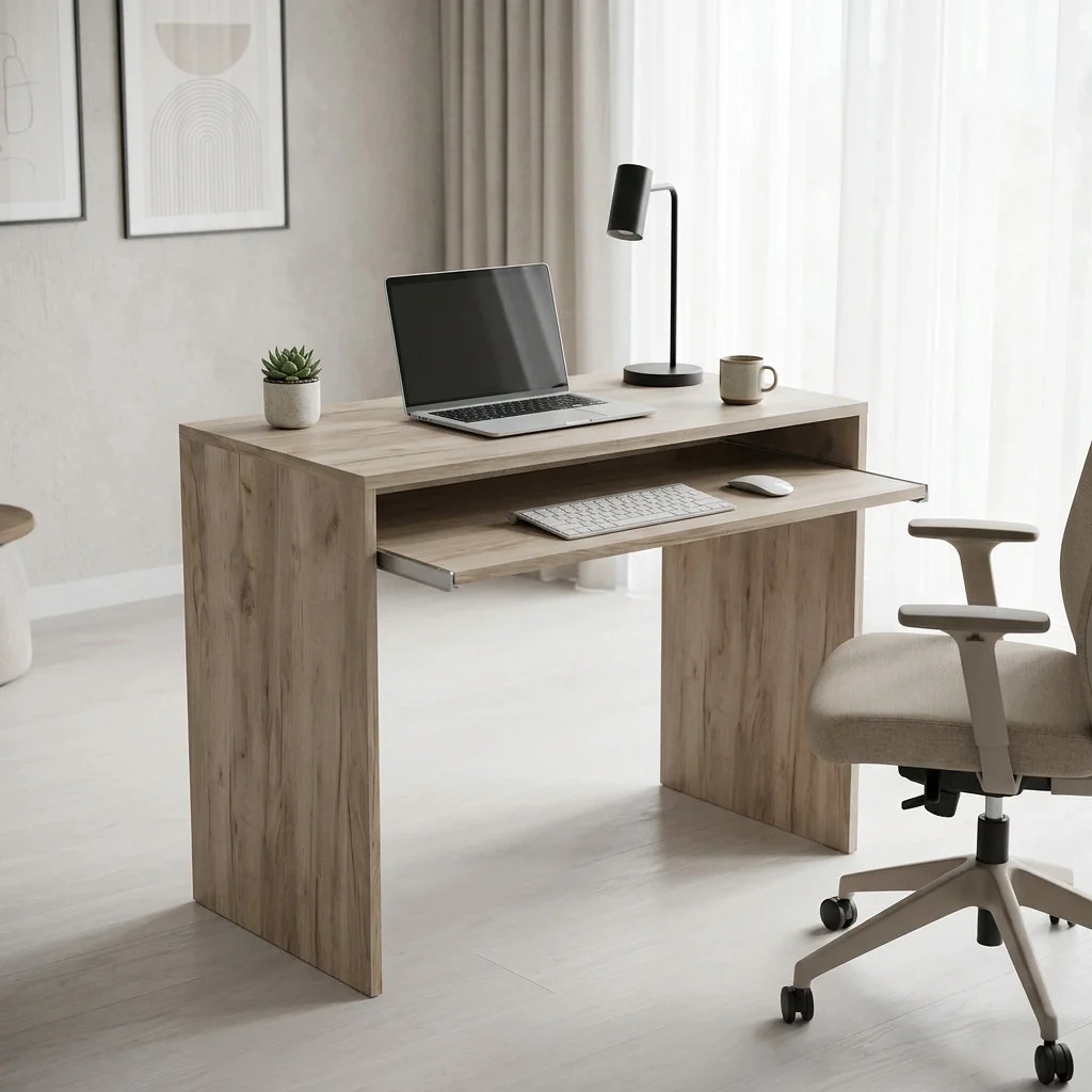 Scrivania con porta tastiera in Legno Composito cm 90x79x45 - ROD - Image 8