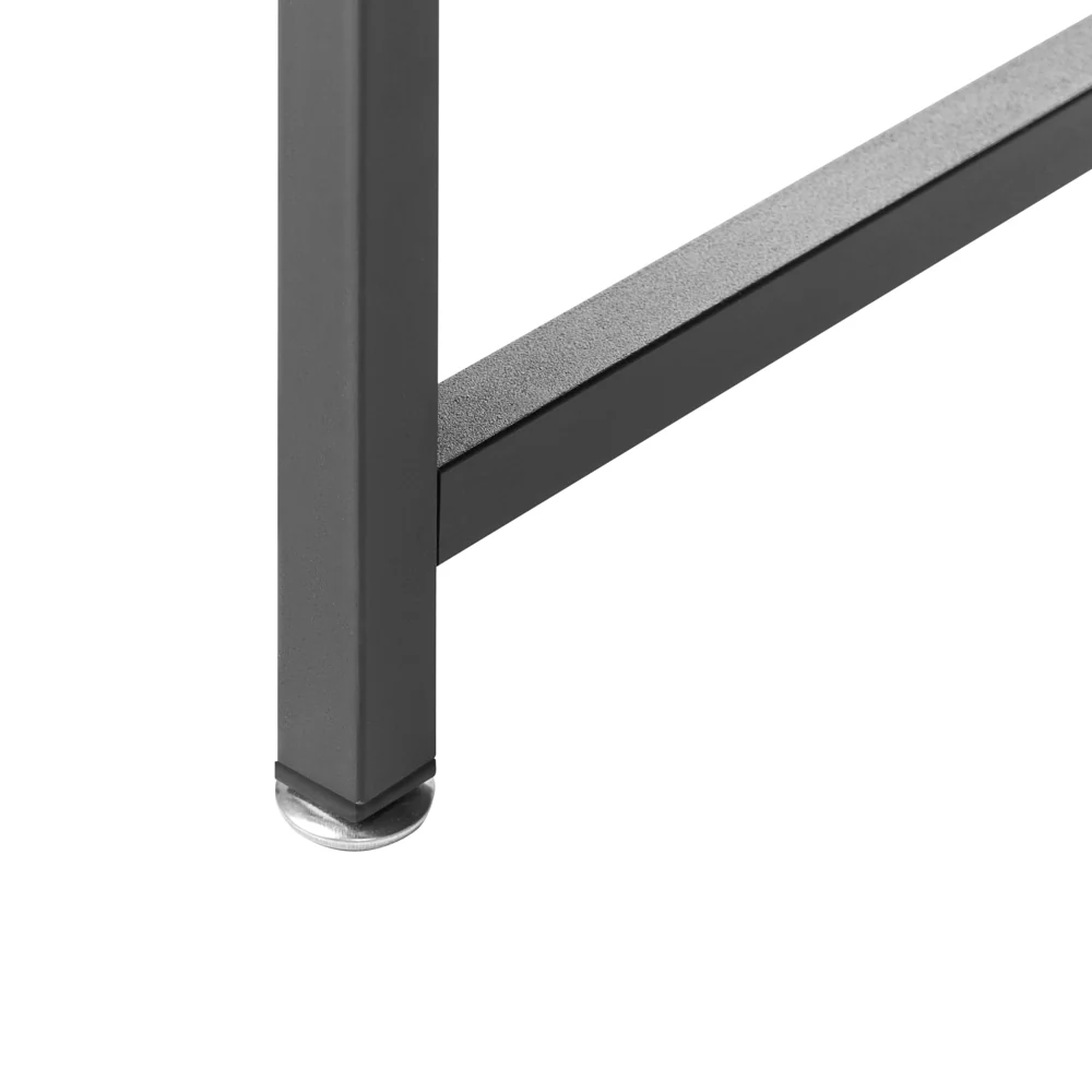 Scrivania da gioco LED Piano in MDF nero Struttura con gambe in ferro verniciata a polvere 5 ripiani Supporto per monitor Moderno - Image 8