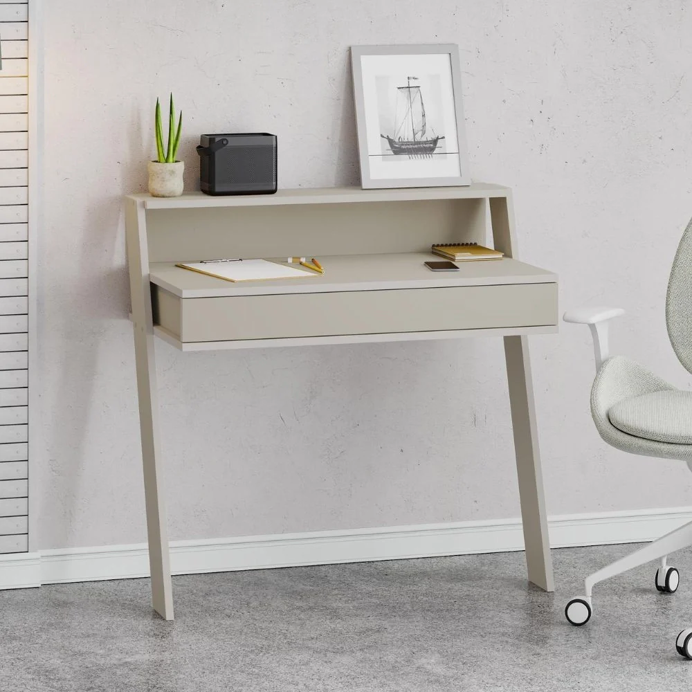 Scrivania da parete cashmere con cassetto Cowork 94 cm.