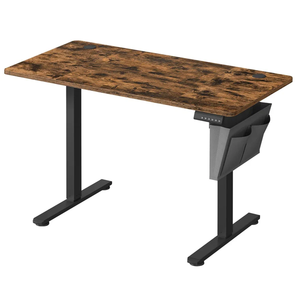 Scrivania elettrica regolabile in altezza 60 x 120 x (72-120) cm 4 posizioni di memoria custodia portaoggetti marrone 12_0004577