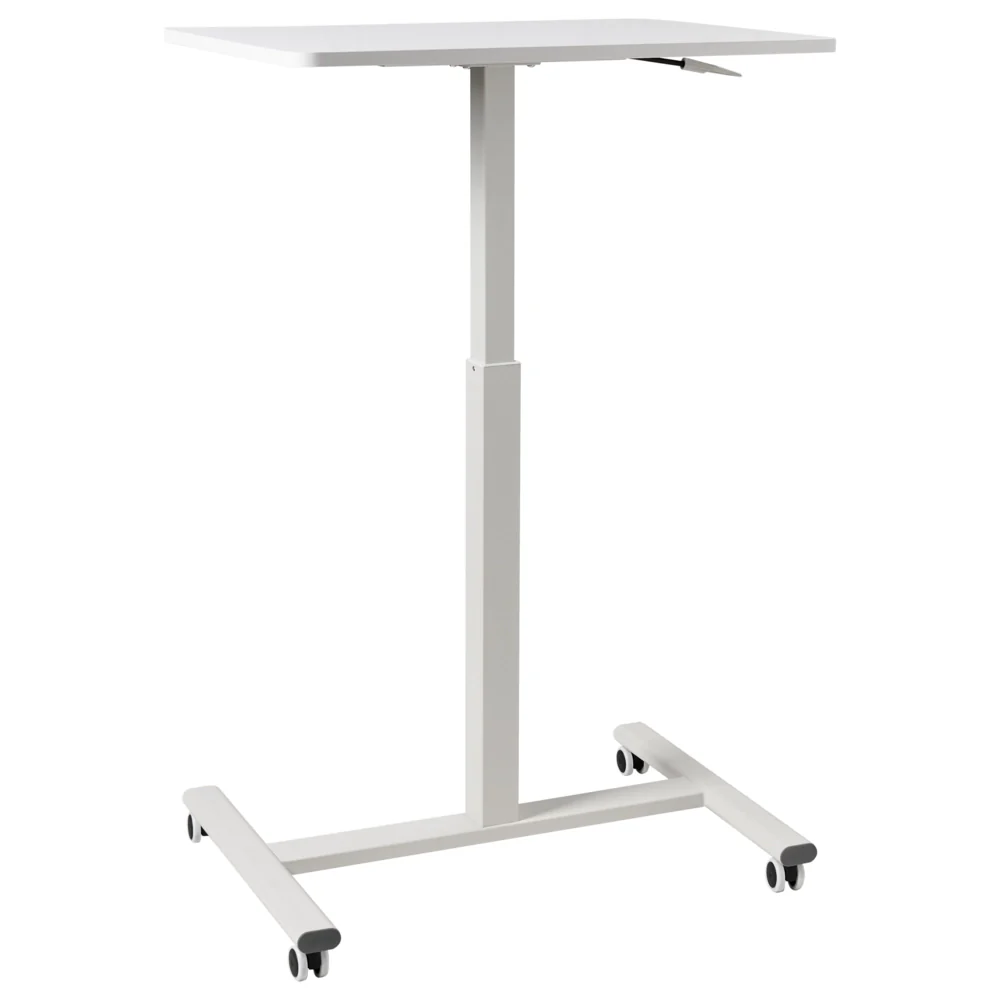 Scrivania mobile regolabile manualmente per laptop ufficio moderno 65 x 48 cm Struttura in acciaio Bianco