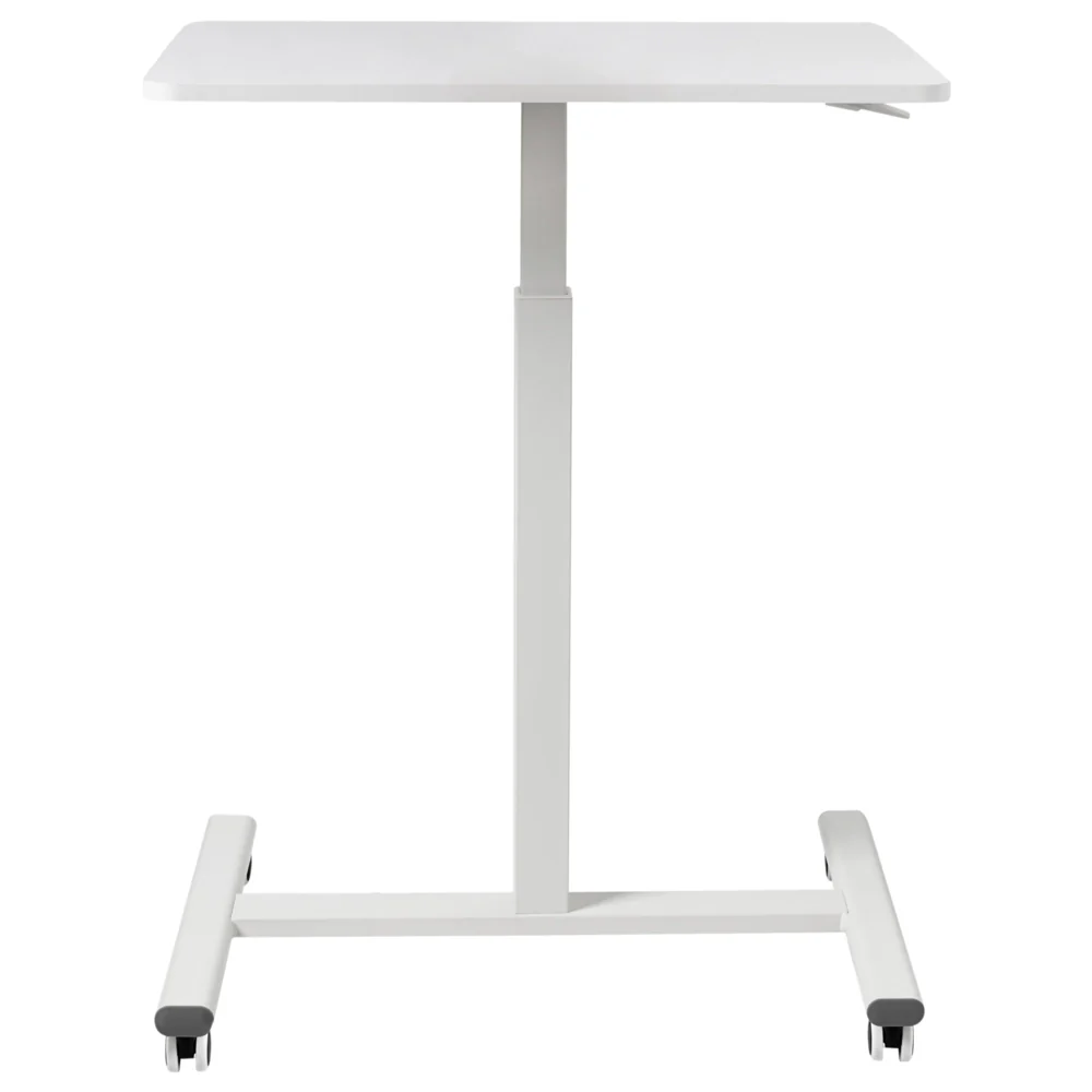 Scrivania mobile regolabile manualmente per laptop ufficio moderno 65 x 48 cm Struttura in acciaio Bianco - Image 5