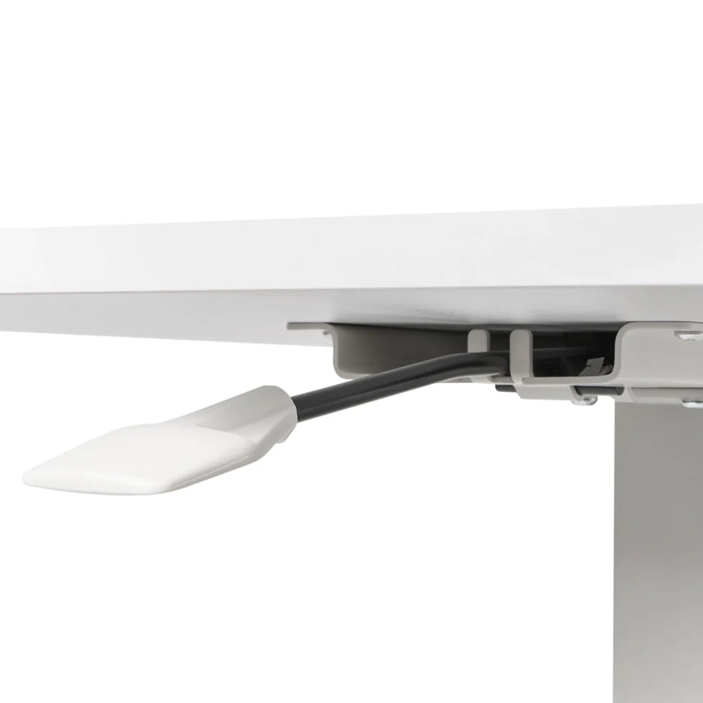 Scrivania mobile regolabile manualmente per laptop ufficio moderno 65 x 48 cm Struttura in acciaio Bianco - Image 6