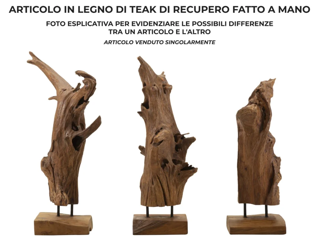 SCULTURA AKAR IN TEAK RICICLATO CM 23X27X64 (PEZZI UNICI - NON RIP. IN SERIE) - Image 6