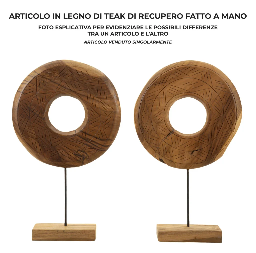 SCULTURA DORAT IN TEAK RICICLATO CM 35X10X58 (PEZZI UNICI - NON RIP. IN SERIE) - Image 6