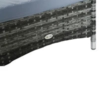 Sdraio da Giardino in Polirattan con Schienale Regolabile in 5 Posizioni, Cuscino, Ruote, Portata 160 kg, Sedia Sdraio Relax per Giardino, 200x73x30-103cm, Grigio - Image 3
