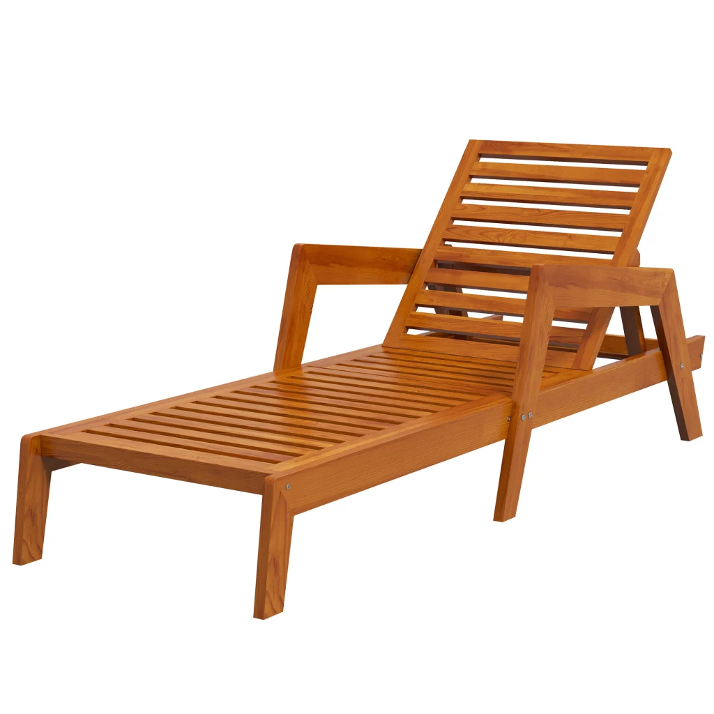 Sdraio da giardino Sdraio in legno legno massiccio 66 cm x 190 cm x 73 5 cm arancione