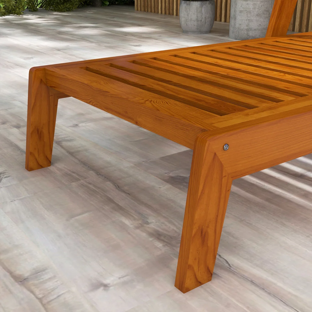 Sdraio da giardino Sdraio in legno legno massiccio 66 cm x 190 cm x 73 5 cm arancione - Image 8