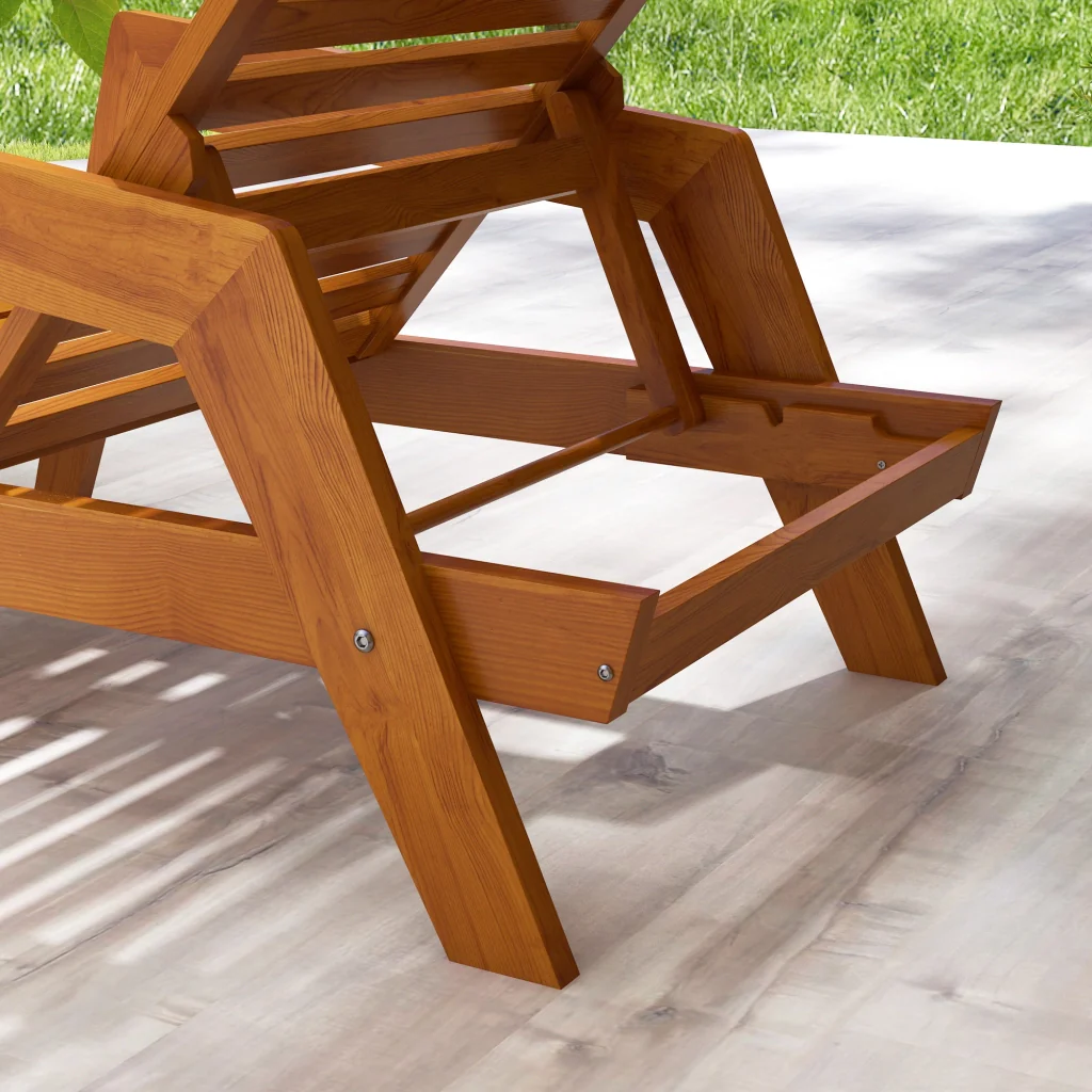 Sdraio da giardino Sdraio in legno legno massiccio 66 cm x 190 cm x 73 5 cm arancione - Image 9