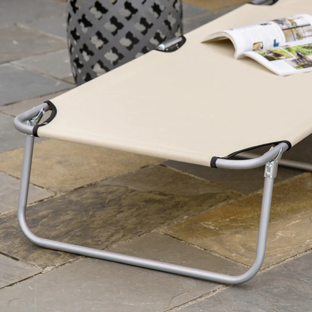 Sdraio da ponte pieghevole da esterno con tetto a 4 posizioni Heavy Duty 120kg Beige - Image 9