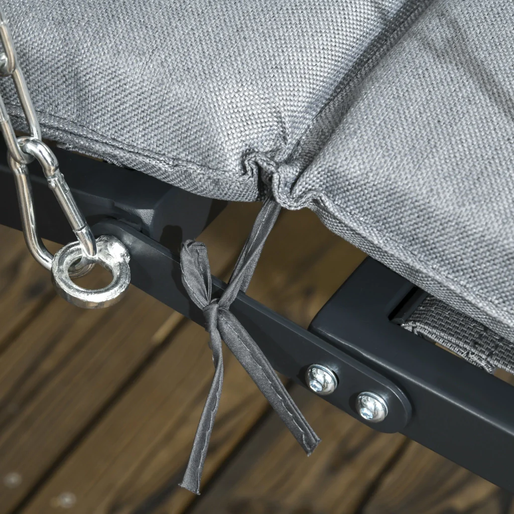 Sdraio sottufficiale sospeso tetto inclinabile con cuscino del sedile cuscino telaio in acciaio grigio 108 x 145 x 169 cm - Image 8