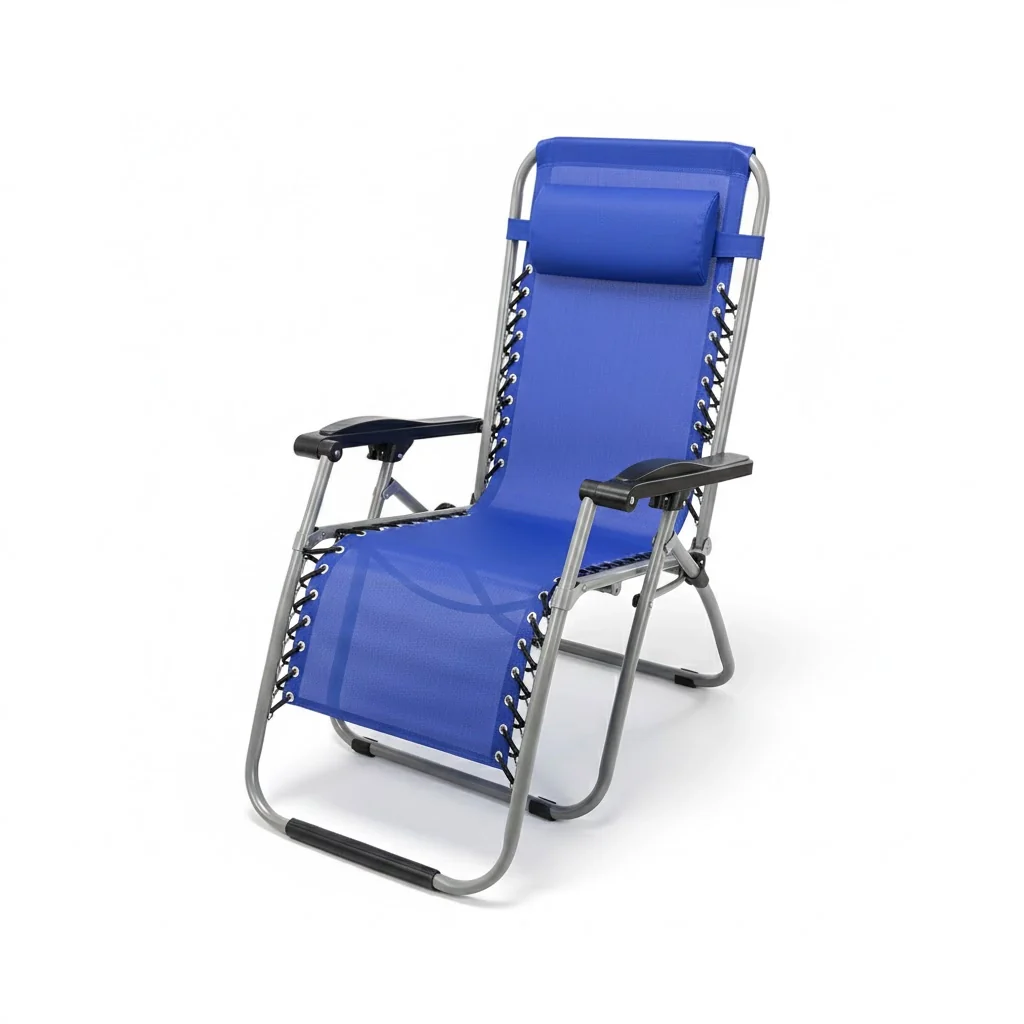 SEDIA A SDRAIO CON POGGIATESTA 'PROCIDA' tessuto colore blu greco- 2 pezzi  - LIF