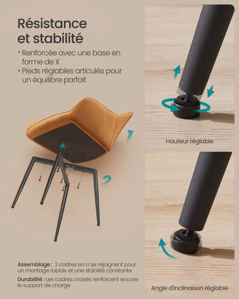 Sedia da pranzo poltrona seduta imbottita con braccioli larghezza seduta 49 cm gambe in metallo rivestimento in velluto portata 110 kg per soggiorno o camera da letto marrone 12_0004908 - Image 6