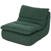 Sedia da Terra Moderna e Imbottita in Tessuto Effetto Velluto Verde e Schiuma, 82x103x75 cm - Image 10