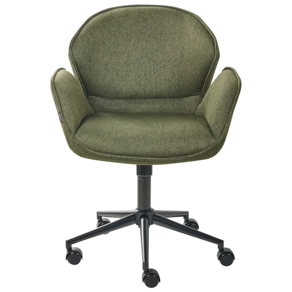 Sedia da ufficio in tessuto verde con struttura in metallo con funzione girevole e altezza regolabile Mobili da ufficio - Image 2