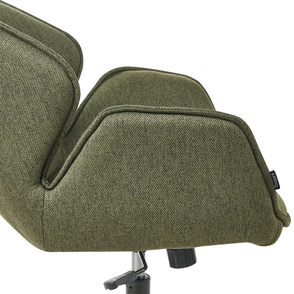 Sedia da ufficio in tessuto verde con struttura in metallo con funzione girevole e altezza regolabile Mobili da ufficio - Image 5