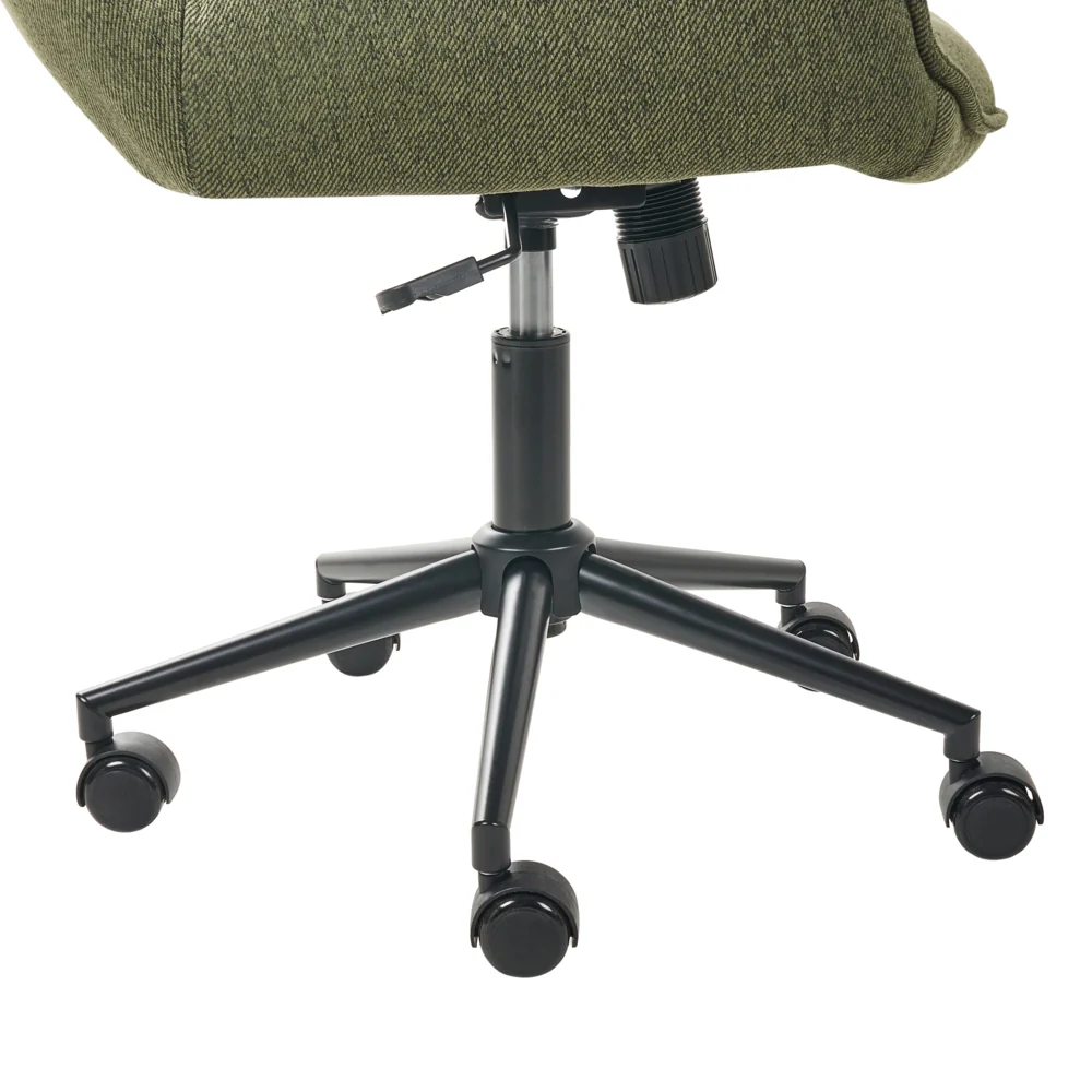 Sedia da ufficio in tessuto verde con struttura in metallo con funzione girevole e altezza regolabile Mobili da ufficio - Image 7